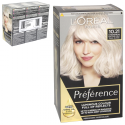 PREFERENCE HAIR COLOUR 10.21 STOCKHOLM VERY VERY LIGHT PEARL BLONDE X3