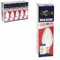 MAXIM LED CANDLE COOL WHITE PEARL LIGHT BULB SES 6W 40W X10