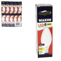 MAXIM LED CANDLE BULB WARM WHITE SES 7.5W=60WX10
