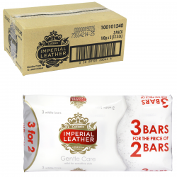 IMPERIAL LEATHER SOAP 3X100GM GENTLE CARE X12