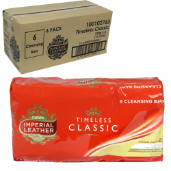 IMPERIAL LEATHER SOAP 6X100GM TIMELESS CLASSIC X12