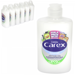 CAREX ANTI-BAC LIQUID SOAP 250ML FLIP BOTTLE MOISTURE PLUS X6