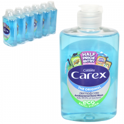 CAREX ANTI-BAC LIQUID SOAP 250ML FLIP BOTTLE ORIGINAL X6