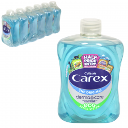 CAREX ANTI-BAC LIQUID SOAP 500ML ORIGINAL BLUE SCREW TOP X6