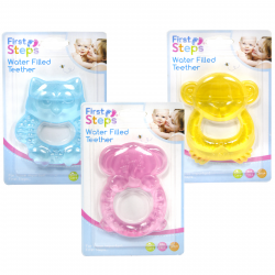 FIRST STEPS WATERFILLED TEETHER 3ASS PINK, YELLOW, BLUE
