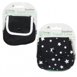 FIRST STEPS SOOTHER TRAVEL CASE HOLDS 2 SOOTHERS PLAIN/STARS