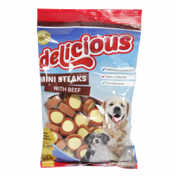 WORLD OF PETS MINI STEAKS WITH BEEF BITES 200GM