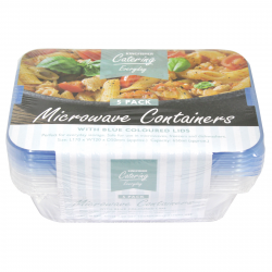 KINGFISHER 5PK MICROWAVE CONTAINER+BLUE LIDS