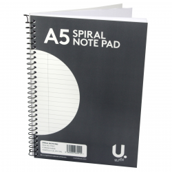 U NOTE A5 SPIRAL NOTE PAD 160 PAGES X12