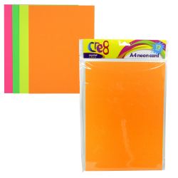 CRE8 A4X12PK NEON CARD ASSORTED X12