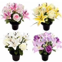CEMETERY POT LILY+ROSE+ALSTRO ASSORTED EACH