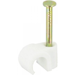 FASTPAK 6.0MM CABLE CLIPS ROUND WHITE 40 PER PACK