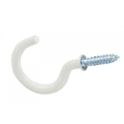 FASTPAK 1'' (25MM) CUP HOOKS WHITE PVC APPROX. 7 PER PACK