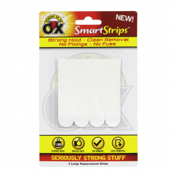 STRONG AS AN OX SMART STRIPS REMOVABLE REPLACEMENT STRIPS 4 PACK LARGE