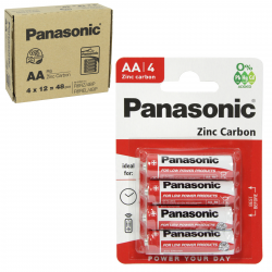 PANASONIC BATTERIES ZINC R6RZ 4PK (AA) X12