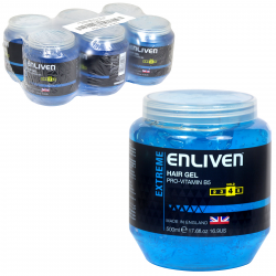ENLIVEN HAIR GEL 500ML TUB EXTREME BLUE X6