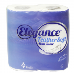 ELEGANCE FEATHER SOFT TOILET ROLLS 3PLYX4PK 160 SHEETS WHITE X10