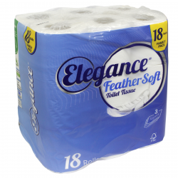 ELEGANCE FEATHER SOFT TOILET ROLLS 3PLYX18PK 160 SHEETS WHITE X3