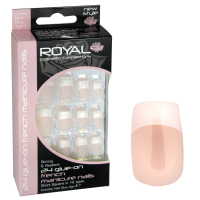 ROYAL 24 NAILS+2GM NAIL GLUE SQUARE FRENCH MANICURE