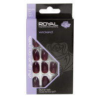 ROYAL 24 NAILS+2GM NAIL GLUE WICKED WINE RED