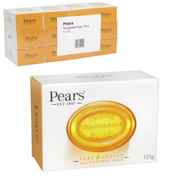 PEARS SOAP 100GM TRANSPARENT AMBER WITH NATURAL OILS X12