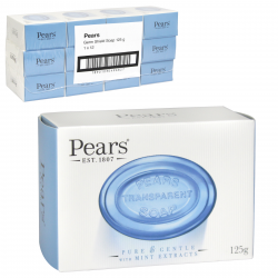 PEARS SOAP 125G TRANSPARENT MINT EXTRACT BLUE X12
