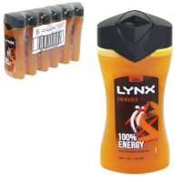 LYNX BODYWASH 225ML 3IN1 ENERGISED FOR BODY+FACE+HAIR X6