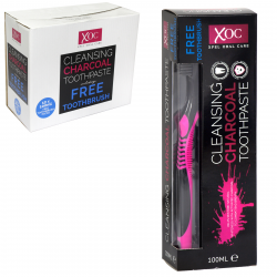XOC CLEANSING CHARCOAL TOOTHPASTE 100ML+TOOTHBRUSH FOC X12