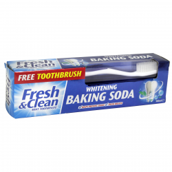 FRESH+CLEAN TOOTHPASTE 100ML+TOOTHBRUSH FOC WHITENING BAKING SODA