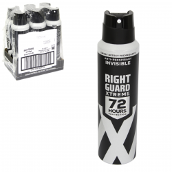RIGHT GUARD XTREME APA FOR MEN 150ML INVISIBLE X6