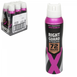 RIGHT GUARD XTREME APA FOR WOMEN 150ML INVISIBLE X6