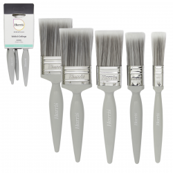 HARRIS ESSENTIALS WALL+CEILINGS PAINT BRUSHES 5PK 12MM/25MM/38MM/2X50MM