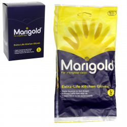 MARIGOLD EXTRA LIFE KITCHEN RUBBER GLOVES LARGE X6