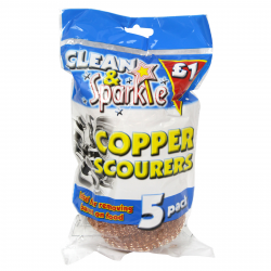 CLEAN+SPARKLE COPPER SCOURERS 5PK