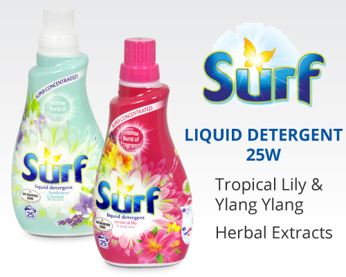 Surf Liquid Detergent 25 Wash Herbal Extracts Tropical Lily Ylang Ylang