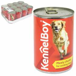 KENNELBOY 12 X 400GM MEATY DOG FOOD FOR WORKING DOGS
