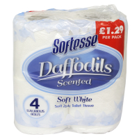 SOFTESSE DAFFODILS SCENTED TOILET ROLLS 2PLYX4PK SOFT WHITE PM £1.29X10