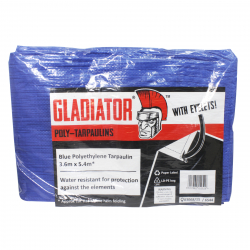 GLADIATOR POLY-TARPAULIN 3.6X5.4M - 18'X12' BLUE