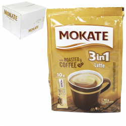 MOKATE BAG LATTE COFFEE 3IN1 SACHET 10PK