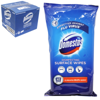 DOMESTOS DISINFECTANT SURFACE WIPES 40'S  X12