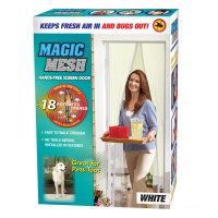 MAGIC MESH HANDS FREE INSECT DOOR SCREEN WHITE