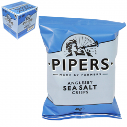 PIPERS CRISPS 40GM ANGLESEY SEA SALT X 24