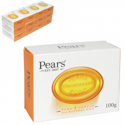 PEARS SOAP 125GM TRANSPARENT AMBER WITH NATURAL OILS X12