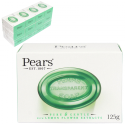PEARS SOAP 125G OIL-CLEAR WITH LEMON FLOWER EXTRACTS GREEN X12