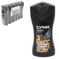 LYNX BODYWASH 225ML LEATHER+COOKIES X6
