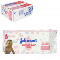 JOHNSONS BABY GENTLE ALL OVER BABY WIPES 6X72'S - NOT FOR SALE AS A SINGLE UNIT