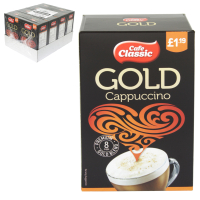 CAFE CLASSIC GOLD CAPPUCCINO 8PK PM £1.19 X8 BBE MARCH 2024