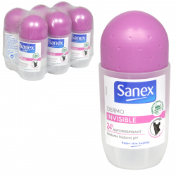 SANEXROLL-ON 50ML WOMAN DERMO INVISIBLE DRY X 6