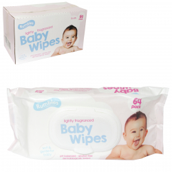 RUMBLES 64 BABY WIPES LIGHTLY FRAGRANCED X12
